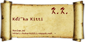 Kóka Kitti névjegykártya